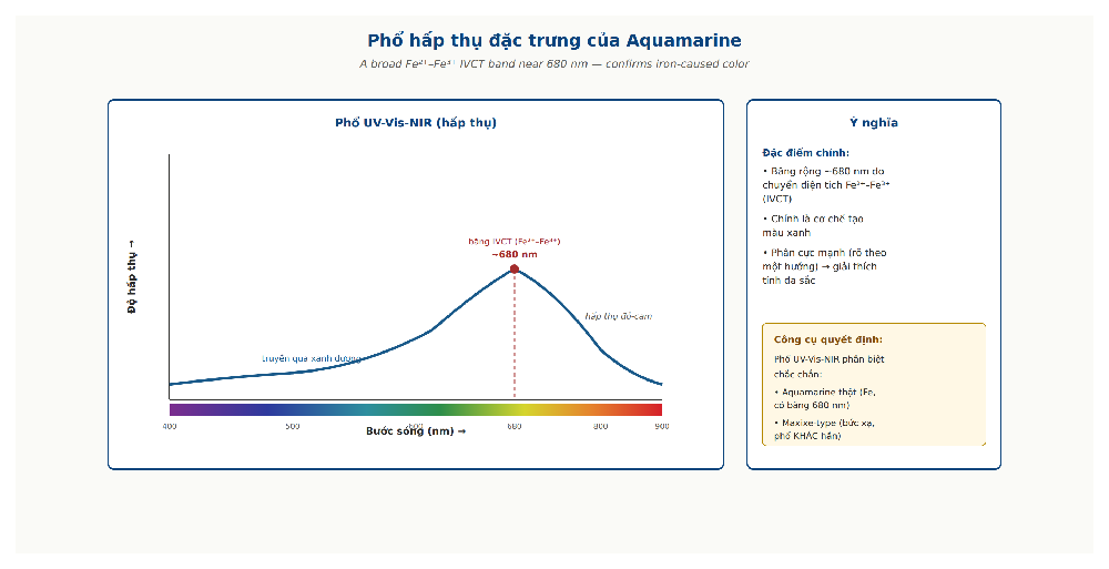 Aquamarine absorption spectra Fe IVCT 680nm