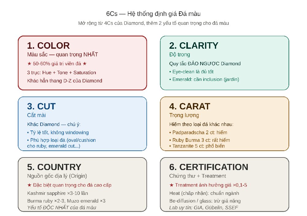 6Cs — Hệ thống định giá Đá màu