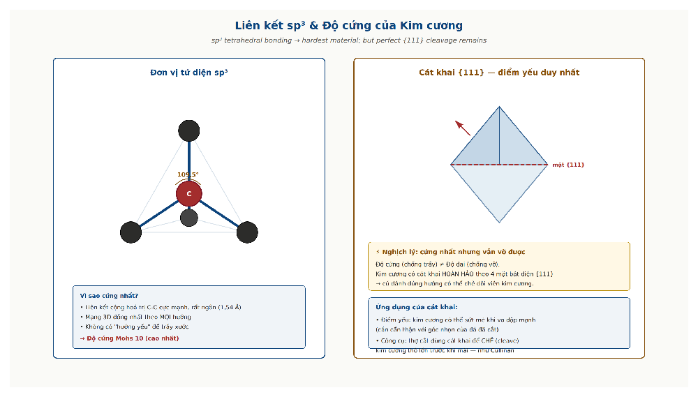 Diamond sp3 bonding and hardness