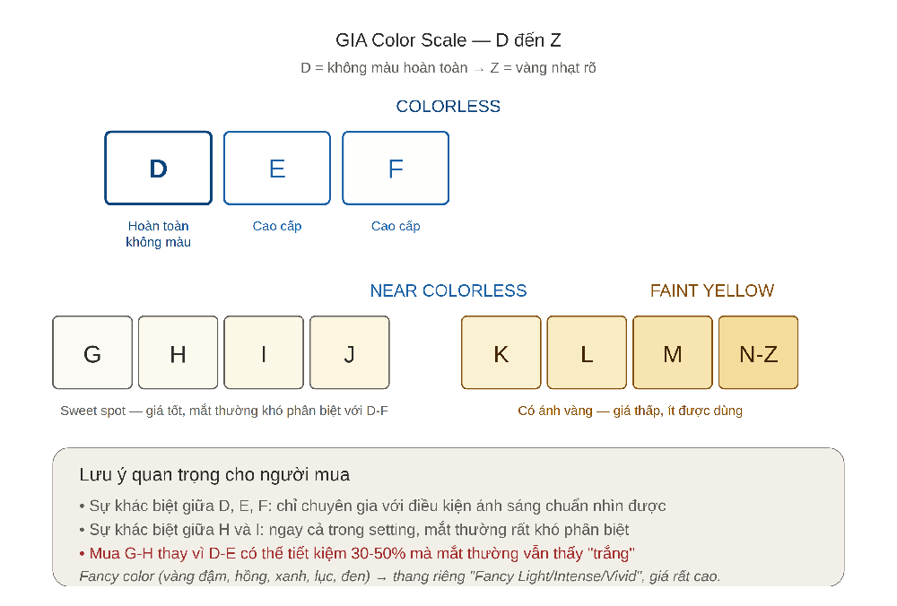 GIA Color Scale — D đến Z