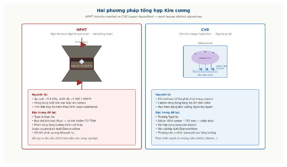 HPHT vs CVD diamond synthesis methods