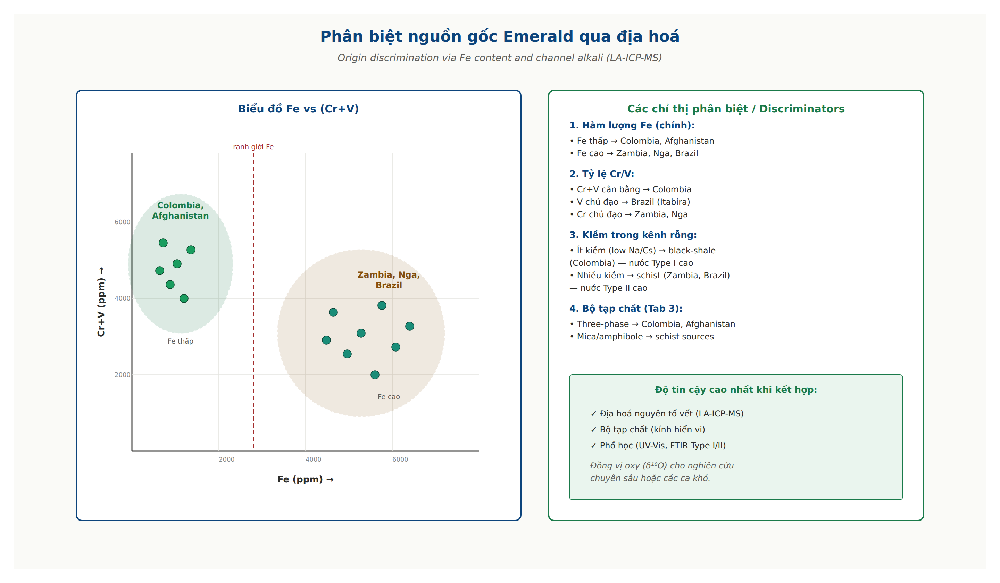 Emerald origin discrimination chemistry plot