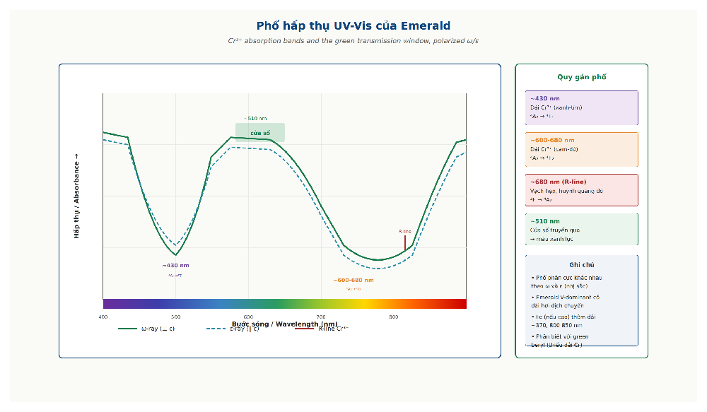 Emerald UV-Vis absorption spectrum Cr V