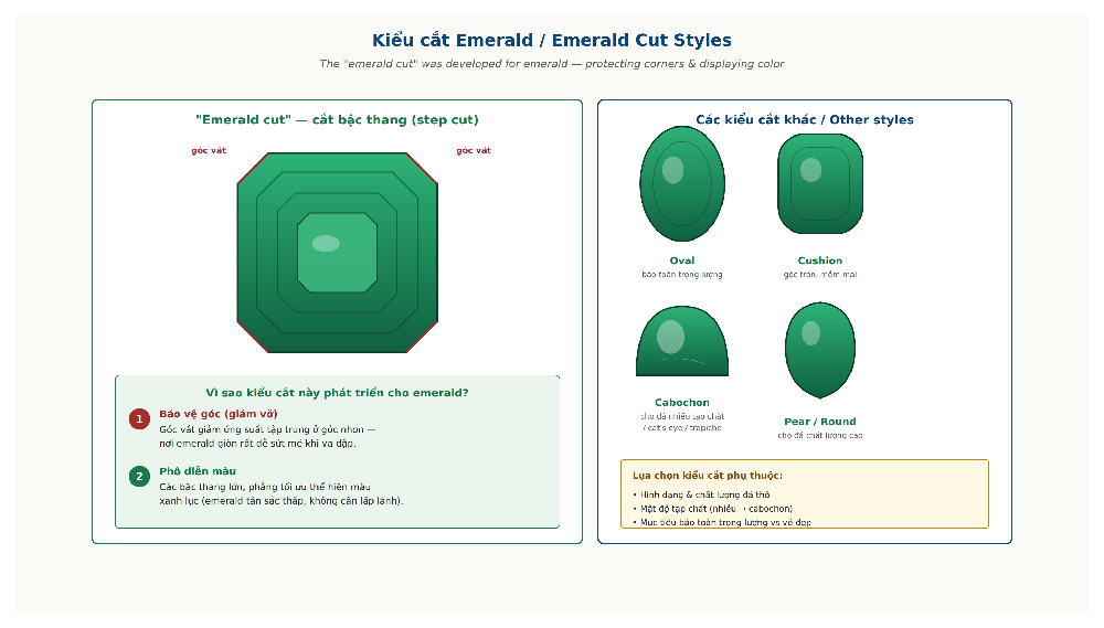 Emerald cut styles and rationale