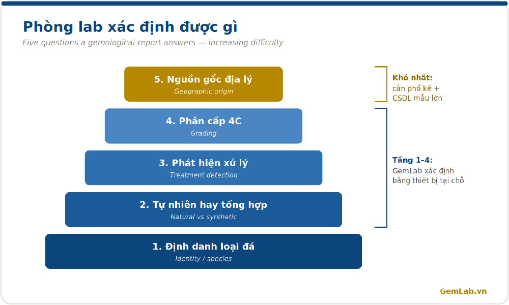 Năm tầng câu hỏi của giám định đá quý