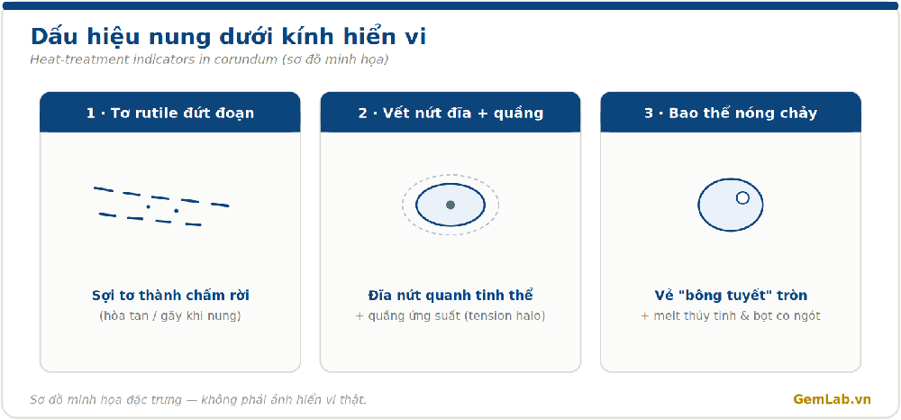 Dấu hiệu nung dưới kính hiển vi