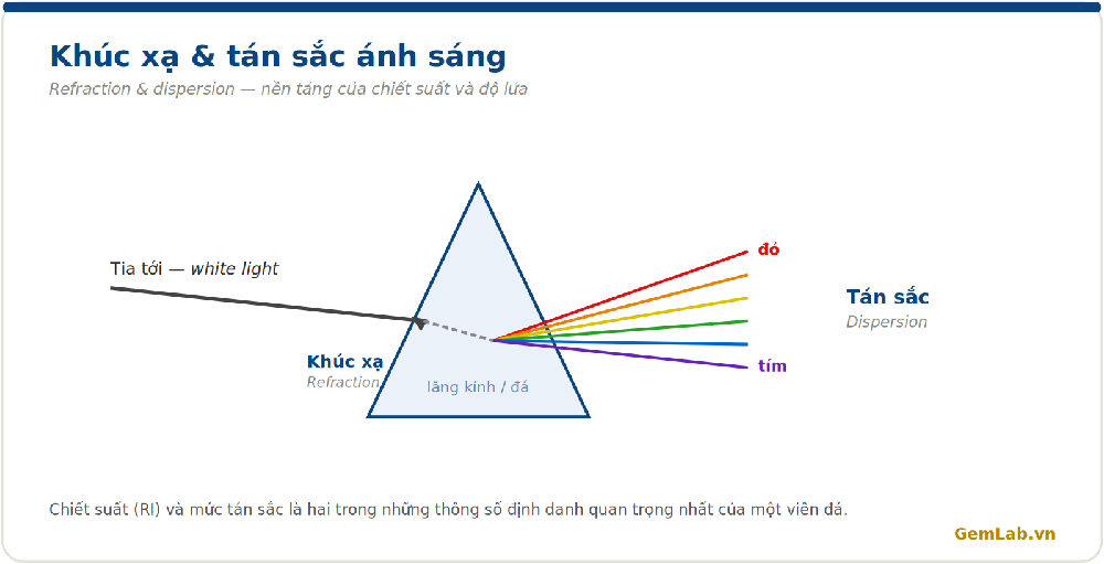 Khúc xạ và tán sắc ánh sáng trong đá quý