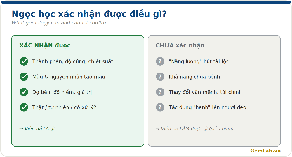 Ngọc học xác nhận và chưa xác nhận điều gì về đá phong thủy