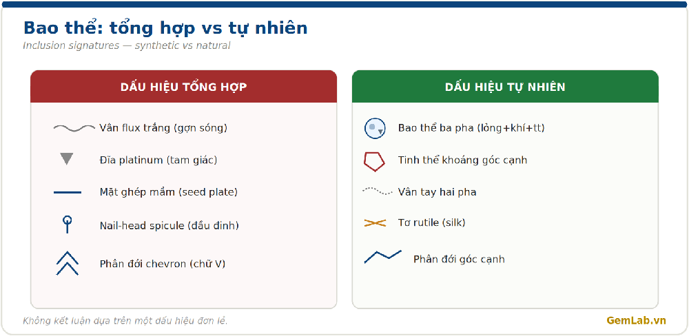 Bao thể nhận biết: dấu hiệu tổng hợp so với dấu hiệu tự nhiên