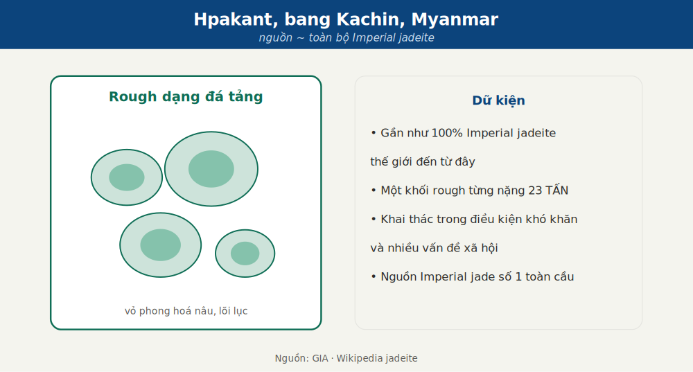 Vùng mỏ Hpakant, Kachin, Myanmar - nguồn Imperial jadeite