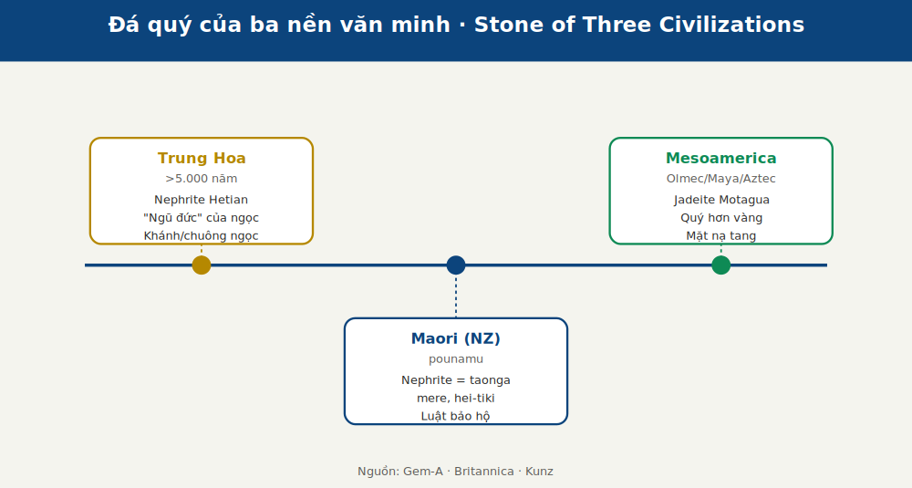 Dòng thời gian văn hoá jade: Trung Hoa, Maori, Mesoamerica