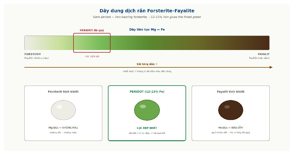 Forsterite fayalite olivine solid solution series peridot magnesium iron green