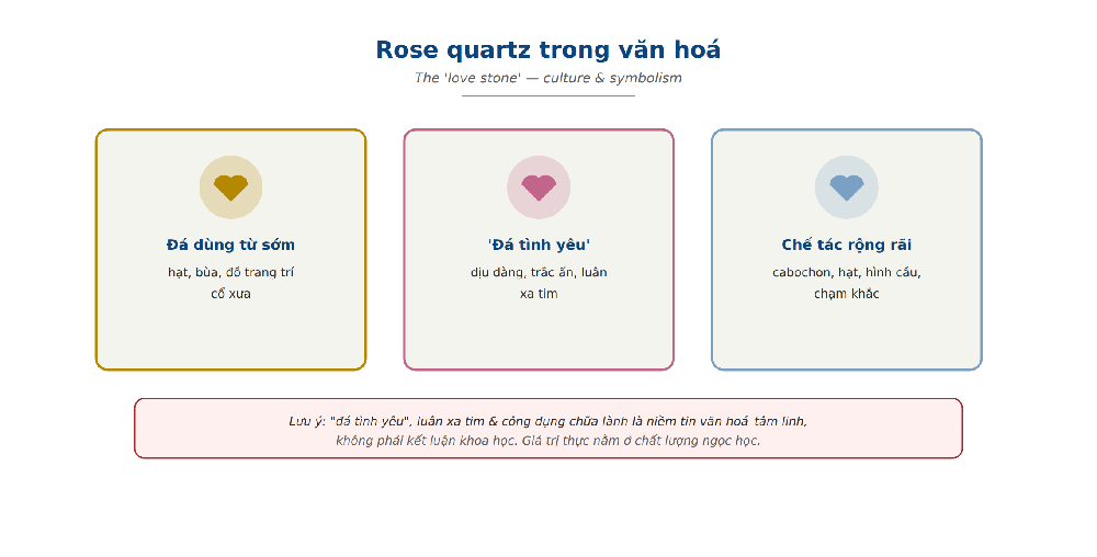 Thạch anh hồng đá tình yêu biểu tượng dịu dàng phong thủy hợp mệnh Hỏa Thổ