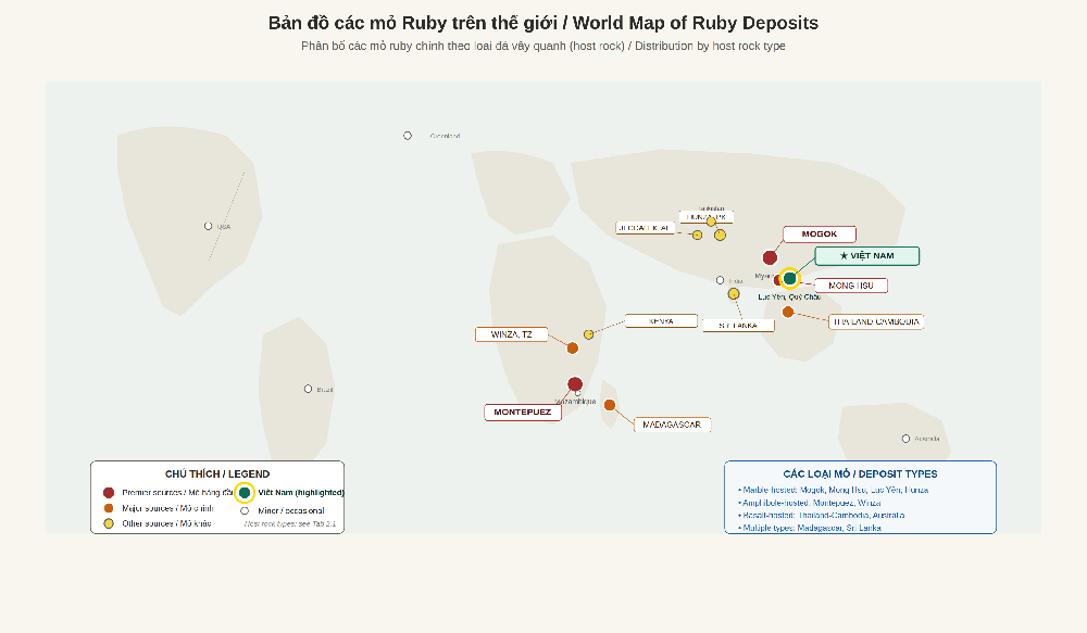 World map of ruby deposits