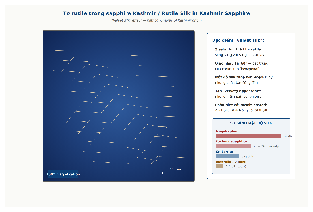 Rutile silk inclusion in sapphire