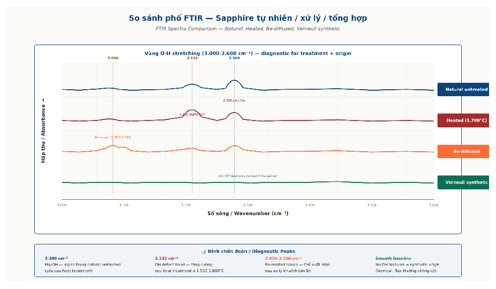 FTIR spectra comparison sapphire