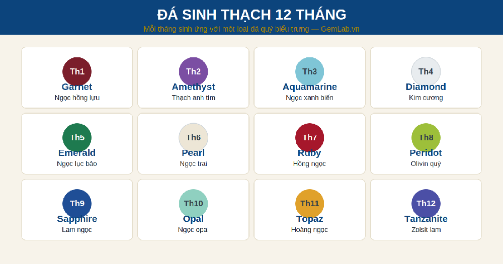 Bảng đá sinh thạch 12 tháng