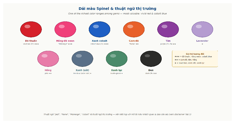 Spinel full color range and trade terms
