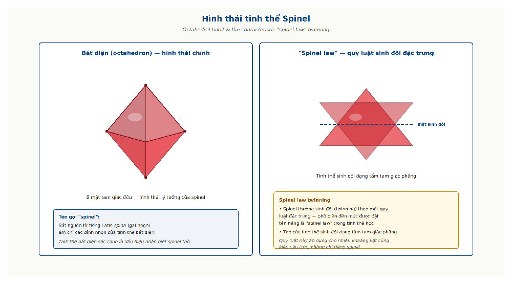 Spinel octahedral crystal habit and spinel-law twinning