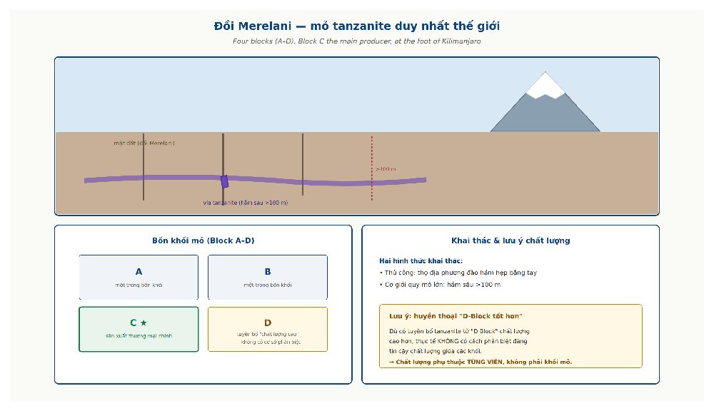 Merelani Hills tanzanite mine blocks A B C D Kilimanjaro Tanzania mining shafts